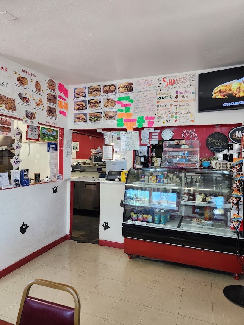 Counter-service restaurant interior with casual seating.